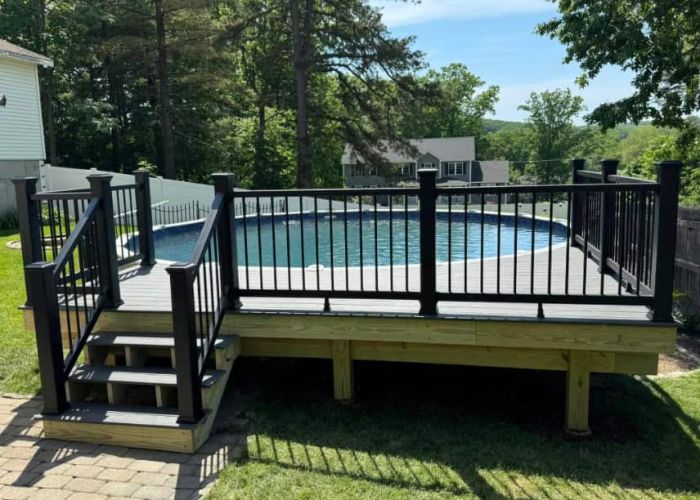 pool deck after